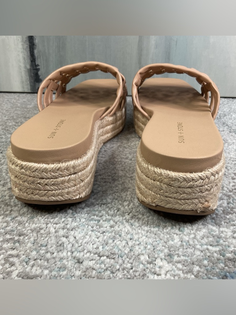 Sun + Stone Jordanaa Tan Woven Espadrille Platform Wedge Sandals - Sz. 8.5 (NIB) - Picture 4 of 14